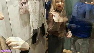 caught letty black giving blowjob in dressing room swallows cum