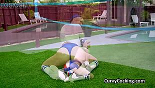 volleyball chick grinds trainer's hard cock then rides it deep