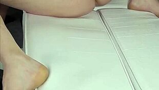 wet girl pounds massage chair buttplug cumming nonstop