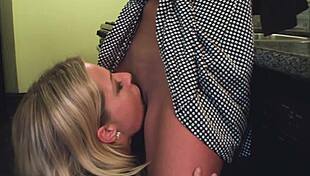 sadie straps on and fucks dylan against wall till cum