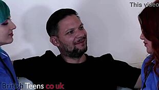 two british nurses take turns deepthroating patient's cock 👩‍⚕️🍆