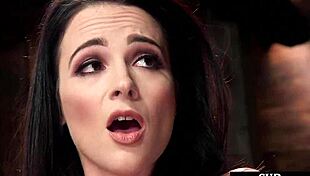 Petite bdsm slut bound and whipped screams through deepthroat while vibrator buzzes her shaved pussy in heels!