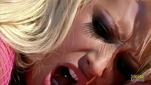 dreamy blondes share sensual threesome riding huge cock together
