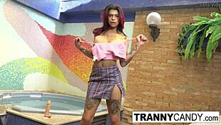 whoa bianca berbare strokes massive shemale cock hard 💦🍆