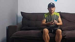 😈 risky sex with my husband's best friend while he workouts nearby