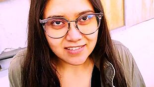 Young woman flashes public then hands over soaked panties for outdoor fun