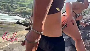 i beach fuck brazil's biggest cock showing off as slutty wife