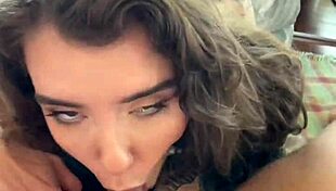 eden ivy gags on cock with sloppy deepthroat pov then takes massive cumshot all over her face