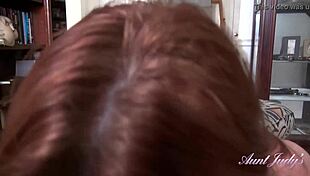 Aunt Natasha's Redhead Lips Wrap Your Cock in Texas POV