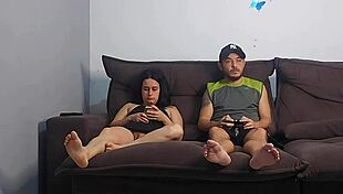 😈 risky sex with my husband's best friend while he workouts nearby