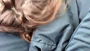 Amber Delivers Sloppy Truck Blowjob Swallowing Thick Cum Load