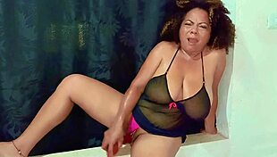 Old Prostitute Masturbates In Bar With Dildo Fucks Pussy Creamy Before Opening Big Tits Horny Milf