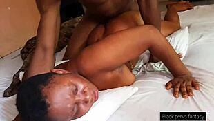 granny's soft ebony booty bounces on monster cock ride