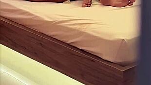 Caught busty stepmom hot in room, she milks all my cum behind his back?