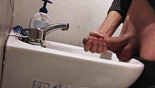 balls on sink tease huge cock cumshot buildup