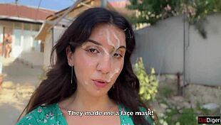 village whore takes triple facial cumwalk outdoors flashing skinny body 🤤🍆💦