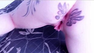 Wife sneaks tattoo on ass then I fuck her tight asshole raw