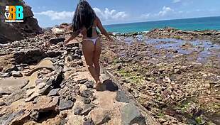 brazilian bull fucking you on the beach humiliating your cuckold husband by video call right now