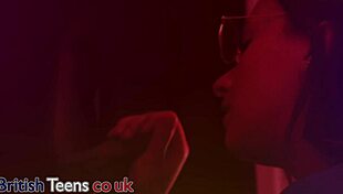 nurse greene kneels at gloryhole slurping anonymous cum-covered cock