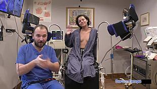 Rebel Wyatt gapes pussy riding Dr Tampa backstage with handcuffs and vibrator