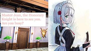 Genshin Noelle's Gentle Femdom Footjob Worship Makes Servant Cum In Paizuri Bliss