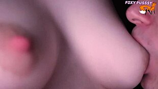 close up babe licks and sucks natural small tits moaning loud