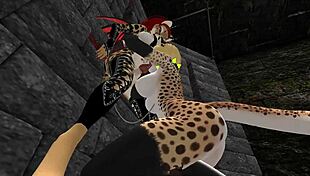 Furry shemale demon hunter fucks cartoon monster