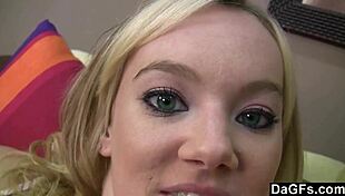 girlfriend slurps tiny cock before facial but craves hardcore satisfaction