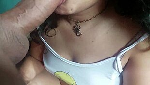 close-up let me give softest deep blowjob with creamy milk finish