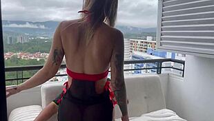 dirty colombian trio: melani rincon and friend bend over for big cock doggystyle and cowgirl