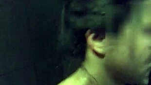 asian wife slut dildos her pussy in gym shower... watch her vibe those big nipples