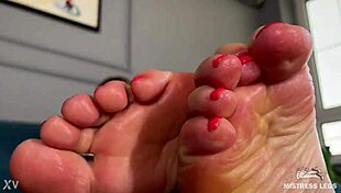 goddess oily pink soles tease toes barefoot closeup