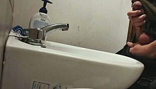 balls on sink tease huge cock cumshot buildup