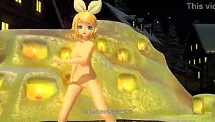 kagamine rin snowman project diva mod reveals goddess big ass tits and shaved pussy nude!!