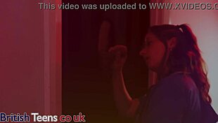 nurse greene kneels at gloryhole slurping anonymous cum-covered cock