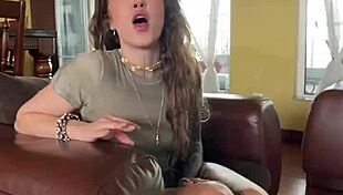 eden ivy gags on cock with sloppy deepthroat pov then takes massive cumshot all over her face