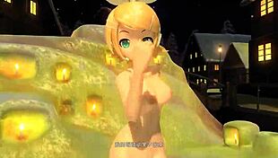 kagamine rin snowman project diva mod reveals goddess big ass tits and shaved pussy nude!!