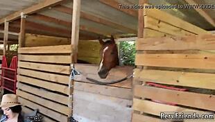 public farm party with teen girls handjob group fun