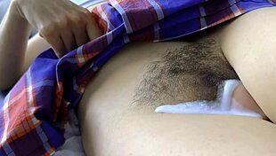 Asian milf's hairy pussy drips cumshots in explosive orgasm close-ups