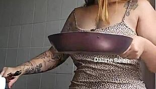 Shorts Wedged Deep in Her Swollen Big Pussy