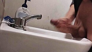 balls on sink tease huge cock cumshot buildup