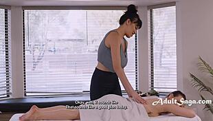 Alison and pucks massage turns into naked pussy licking romp