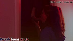 nurse greene kneels at gloryhole slurping anonymous cum-covered cock