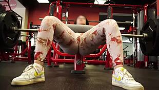 Picked up big ass gym queen pretending photographer pounds her curvy body rough cowgirl riding monster cock workout sex ends explosive