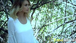 sexy babes licking shaved pussies in forest lesbian action! 🌿👅💦