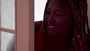 husband catches big tits big ass ebony wife masturbating pov