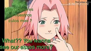 Sakura, Hinata and Sarada JOI in Spanish