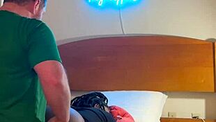 amateur ebony slut sucks and fucks white guy doggystyle bent over in hood bedroom