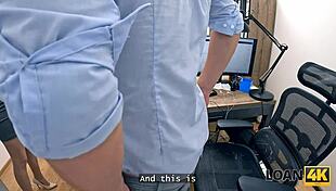 Boss lady catches clerk fucking jumps his cock 😈