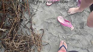 gostosa's fat ass bent over beach bareback for cash 💦🍑